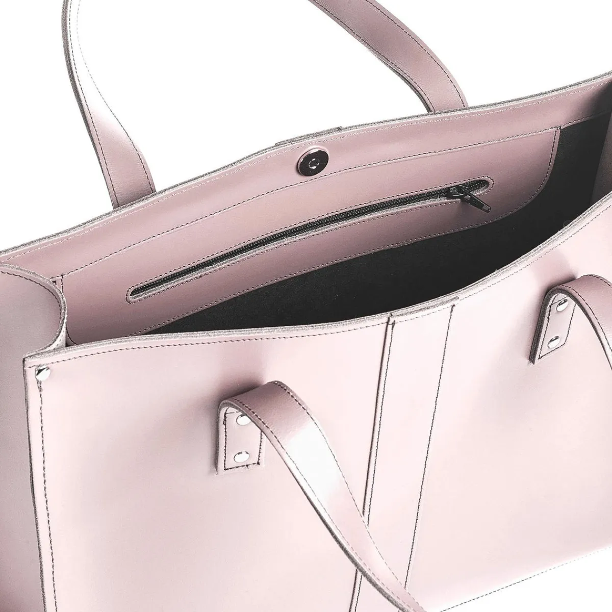 Zatchels Handmade Leather Shopper - Rose Quartz><noscript><img width=