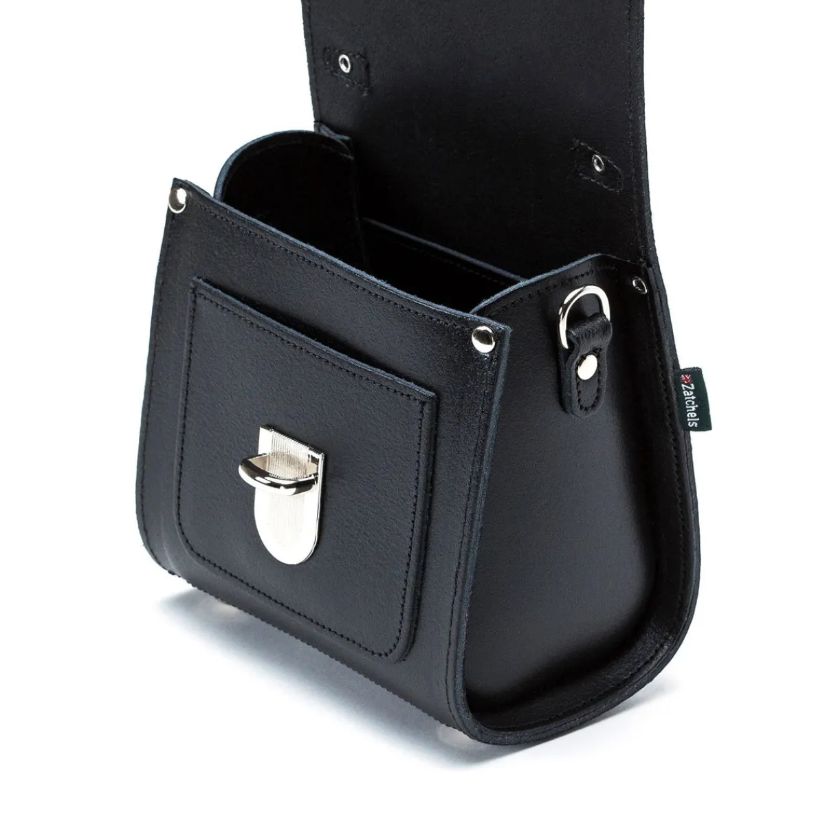 Zatchels Handmade Leather Sugarcube Handbag - Black><noscript><img width=