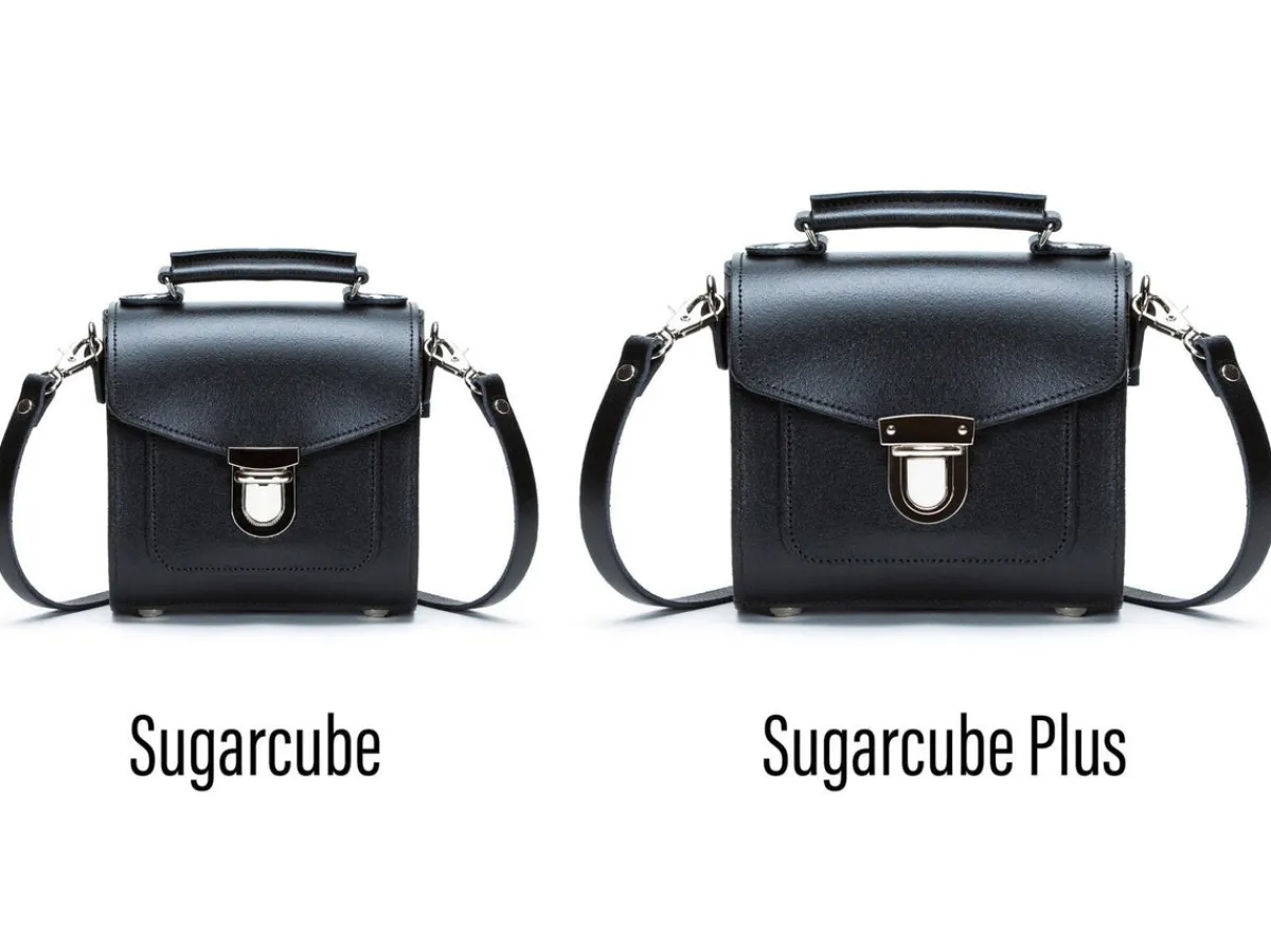 Zatchels Handmade Leather Sugarcube Handbag - Black><noscript><img width=