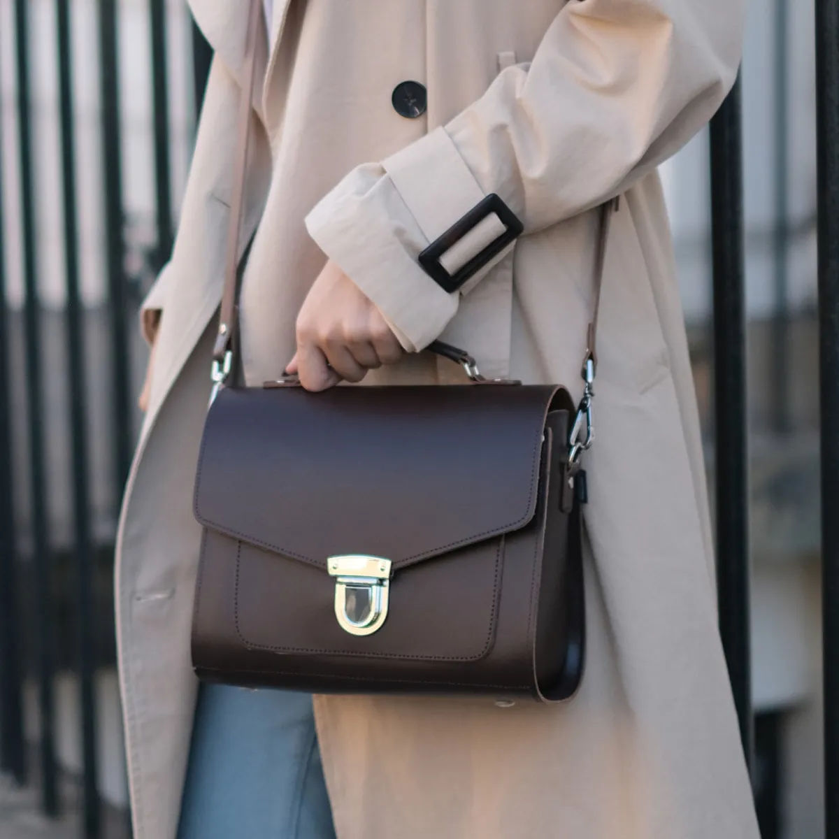 Zatchels Handmade Leather Sugarcube Handbag - Oxblood><noscript><img width=
