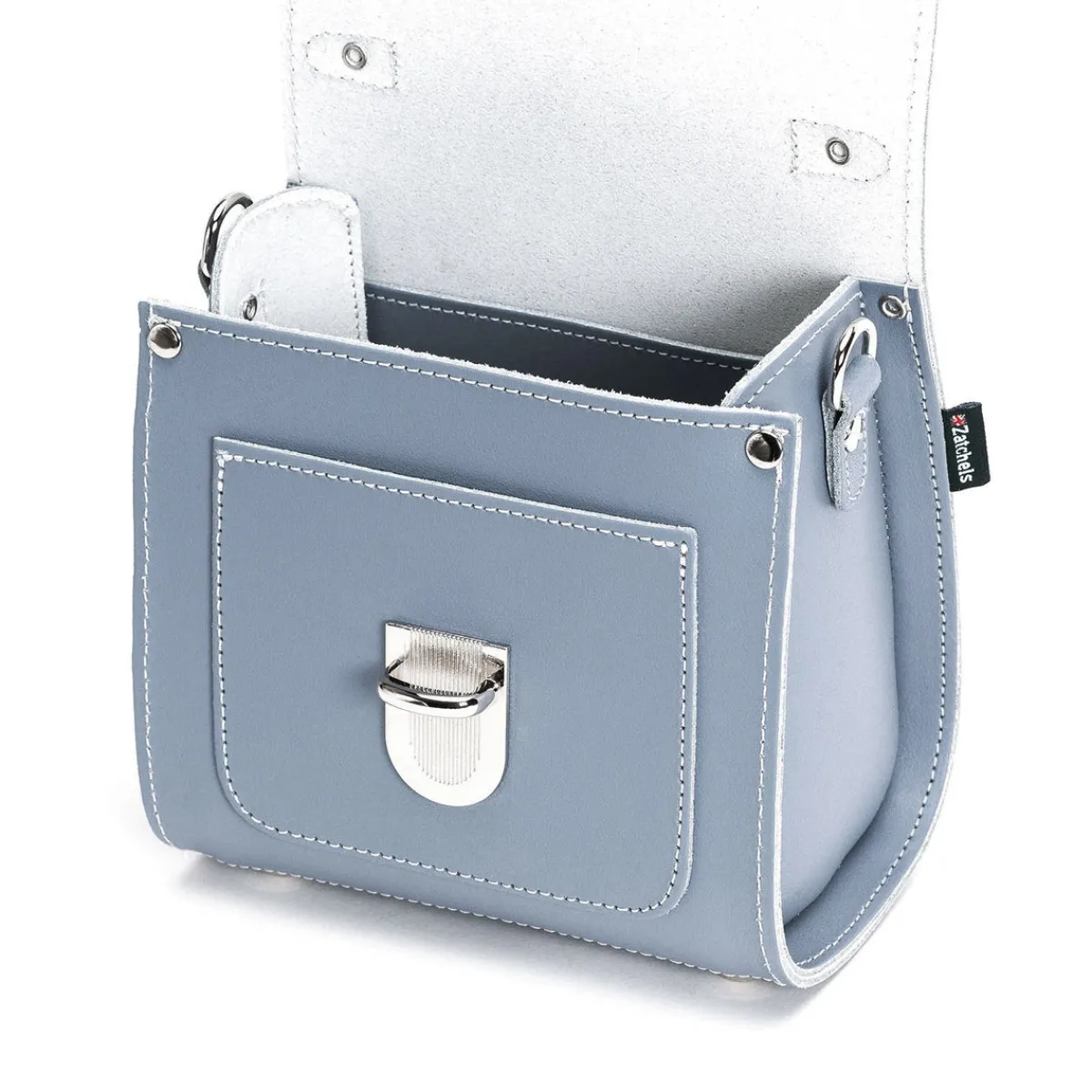 Zatchels Handmade Leather Sugarcube Handbag - Lilac Grey><noscript><img width=