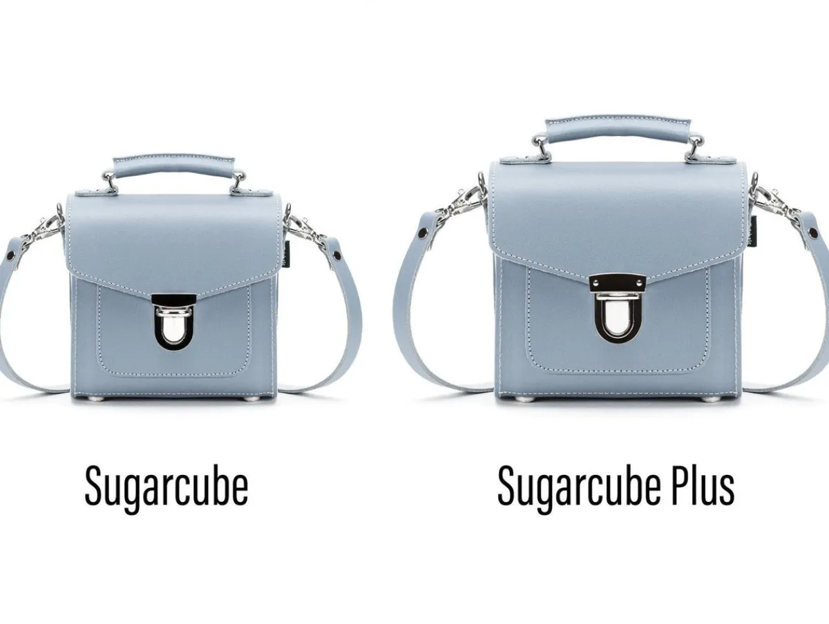 Zatchels Handmade Leather Sugarcube Handbag - Lilac Grey><noscript><img width=