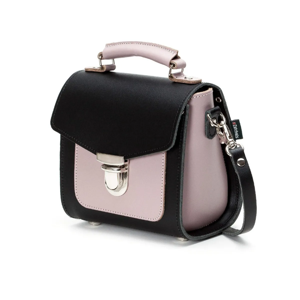 Zatchels Handmade Leather Sugarcube Handbag - Rose Truffle>Women Cross Body Bags|Sugarcubes