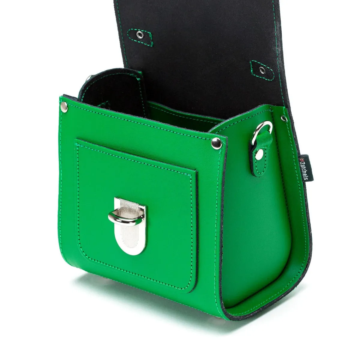 Zatchels Handmade Leather Sugarcube Handbag - Green><noscript><img width=