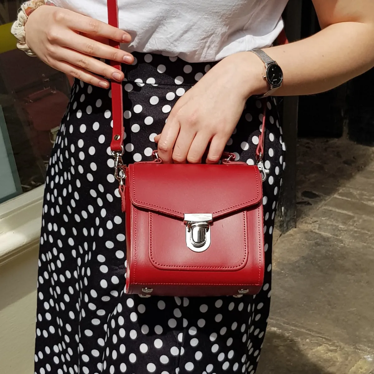 Zatchels Handmade Leather Sugarcube Handbag - Green><noscript><img width=