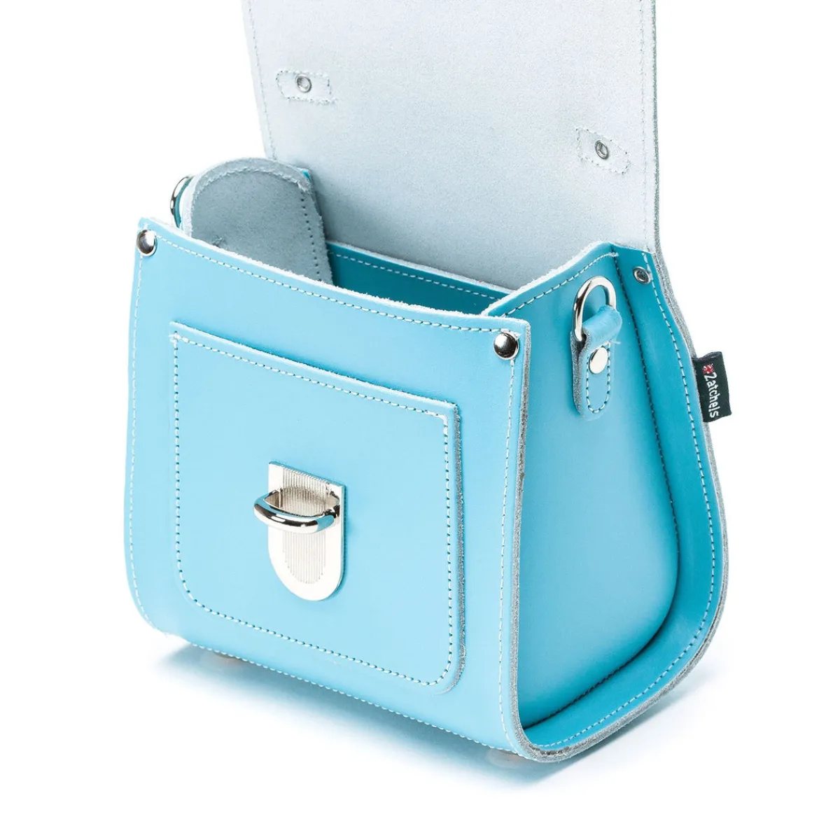 Zatchels Handmade Leather Sugarcube Handbag - Pastel Baby Blue><noscript><img width=