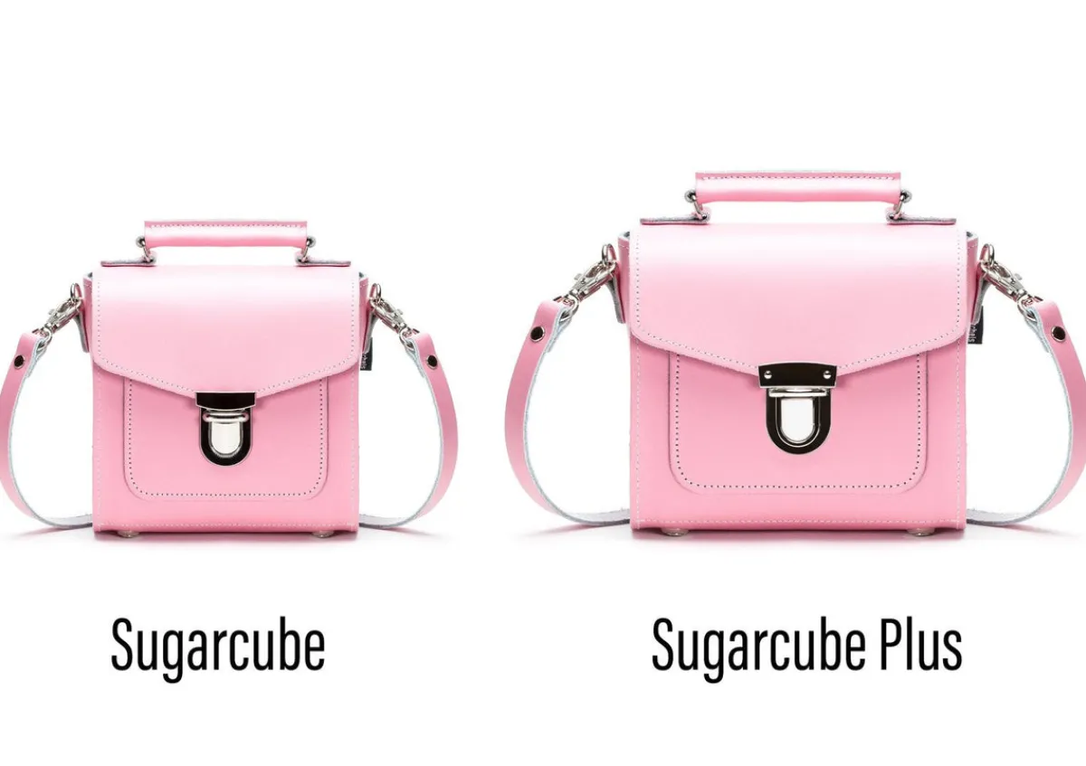 Zatchels Handmade Leather Sugarcube Handbag - Pastel Pink><noscript><img width=