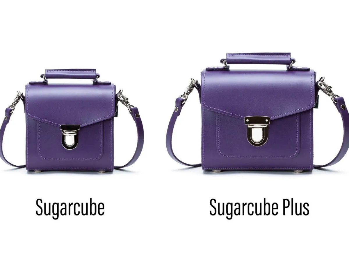 Zatchels Handmade Leather Sugarcube Handbag - Purple><noscript><img width=