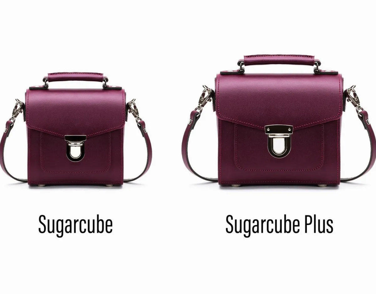 Zatchels Handmade Leather Sugarcube Handbag - Marsala Red><noscript><img width=