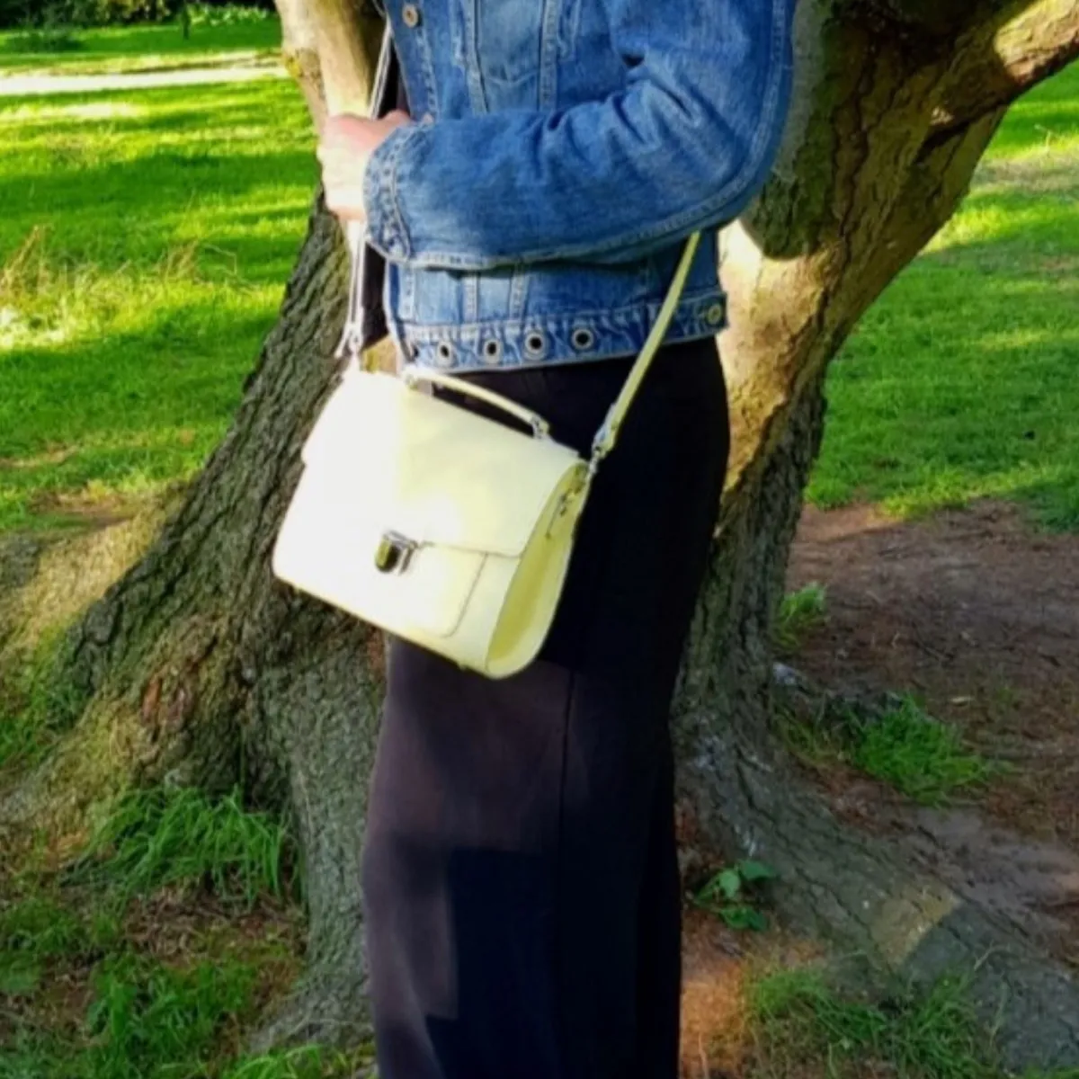 Zatchels Handmade Leather Sugarcube Handbag - Eggshell><noscript><img width=