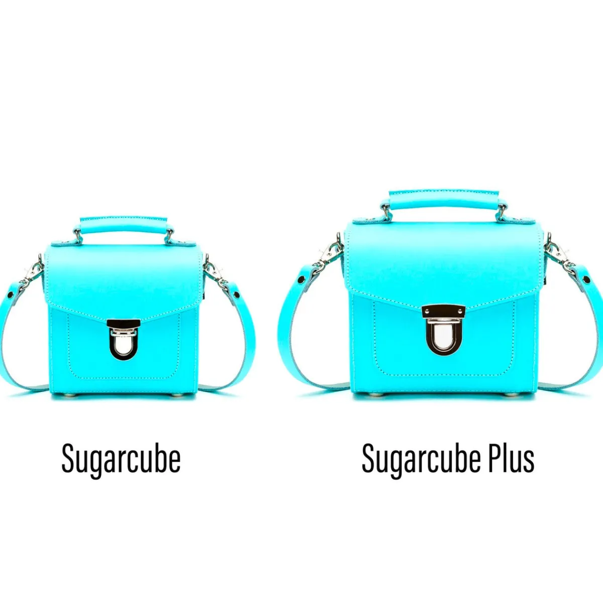 Zatchels Handmade Leather Sugarcube Handbag - Limpet - Shell Blue><noscript><img width=