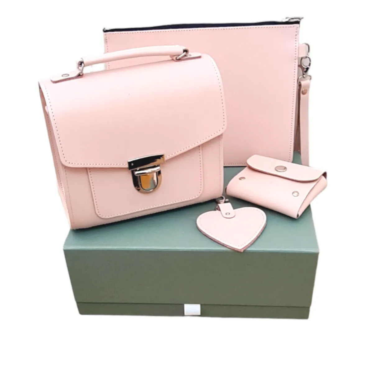 Zatchels Handmade Leather Sugarcube Plus Collection Gift Set - Cherry Blossom>Women Cross Body Bags|Sugarcubes