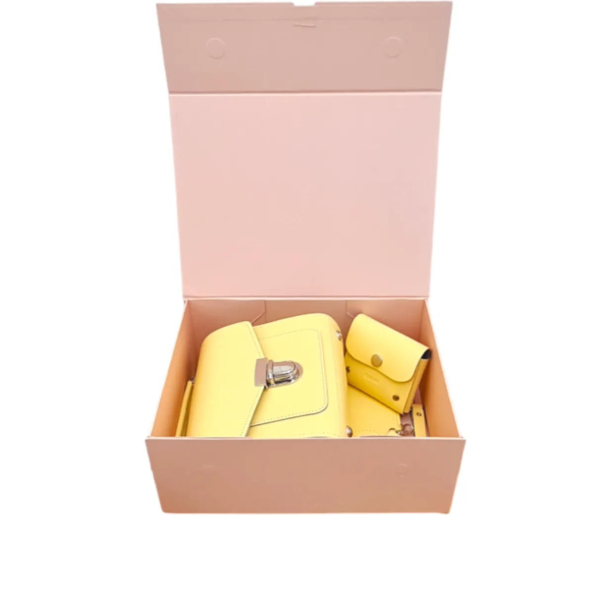 Zatchels Handmade Leather Sugarcube Plus Collection Gift Set - Primrose Yellow><noscript><img width=