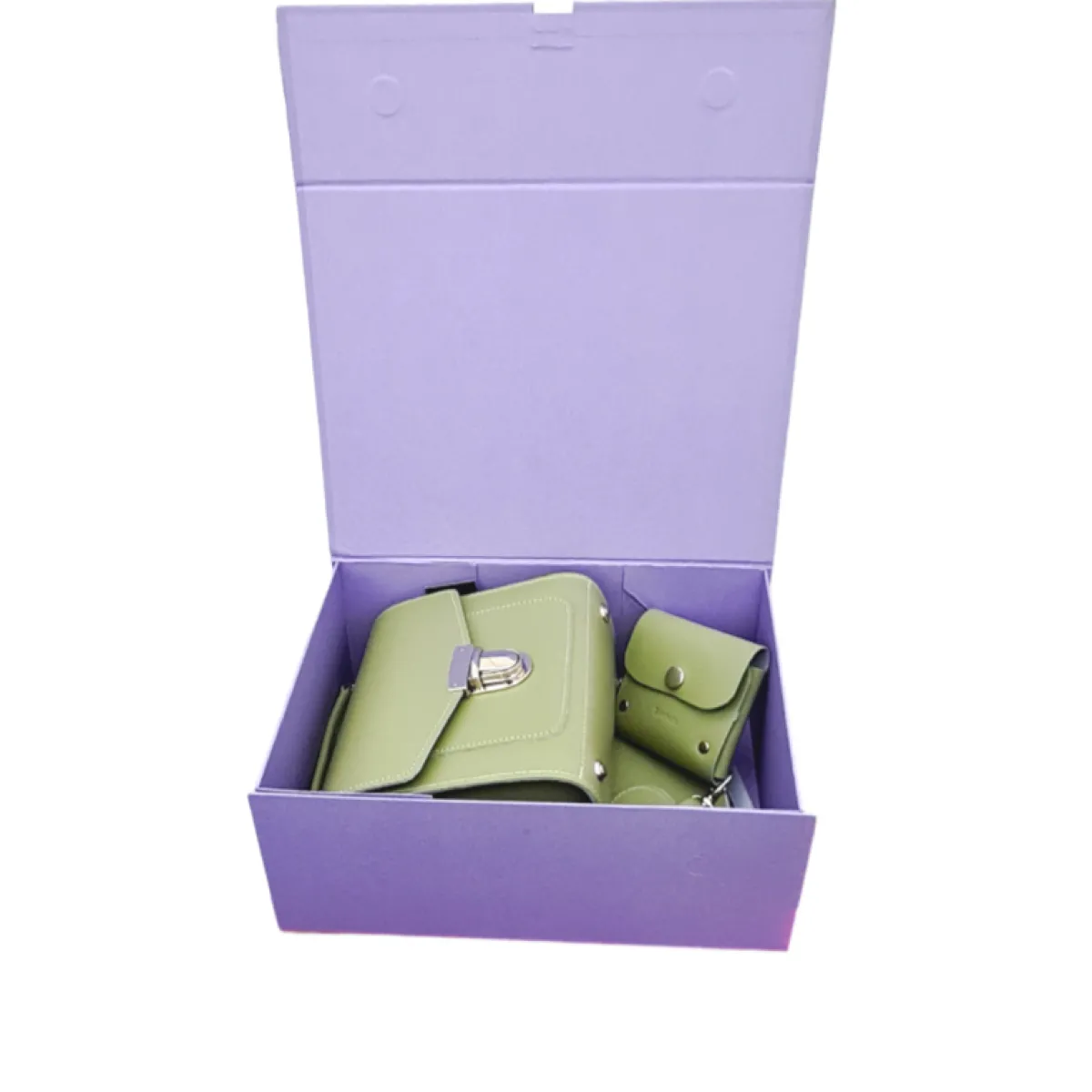 Zatchels Handmade Leather Sugarcube Plus Collection Gift Set - Sage - Green><noscript><img width=