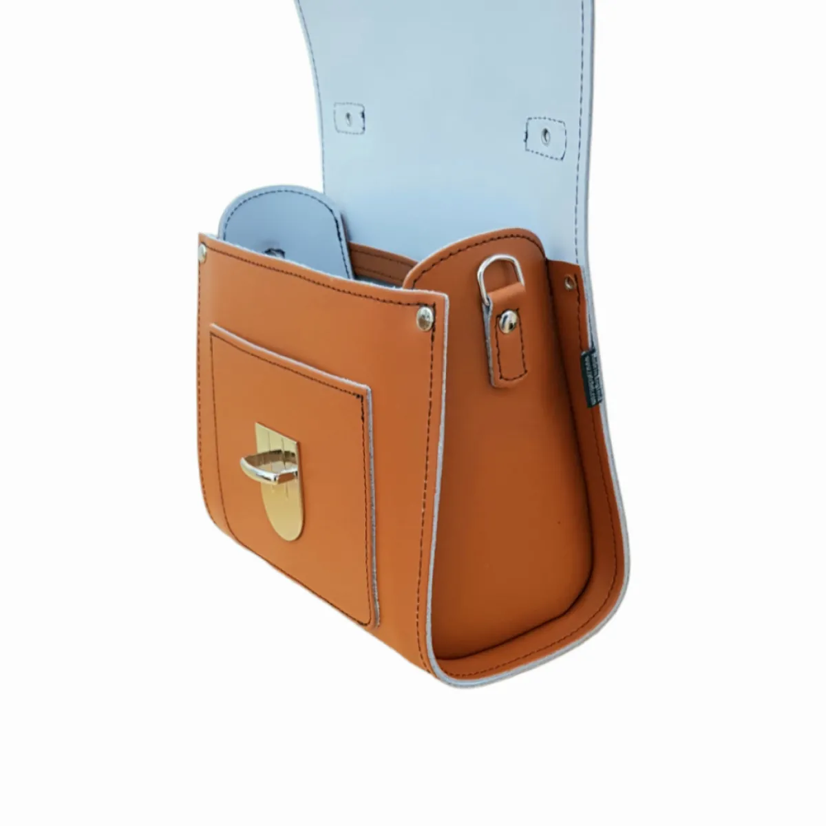 Zatchels Handmade Leather Sugarcube Handbag - Burnt Orange><noscript><img width=