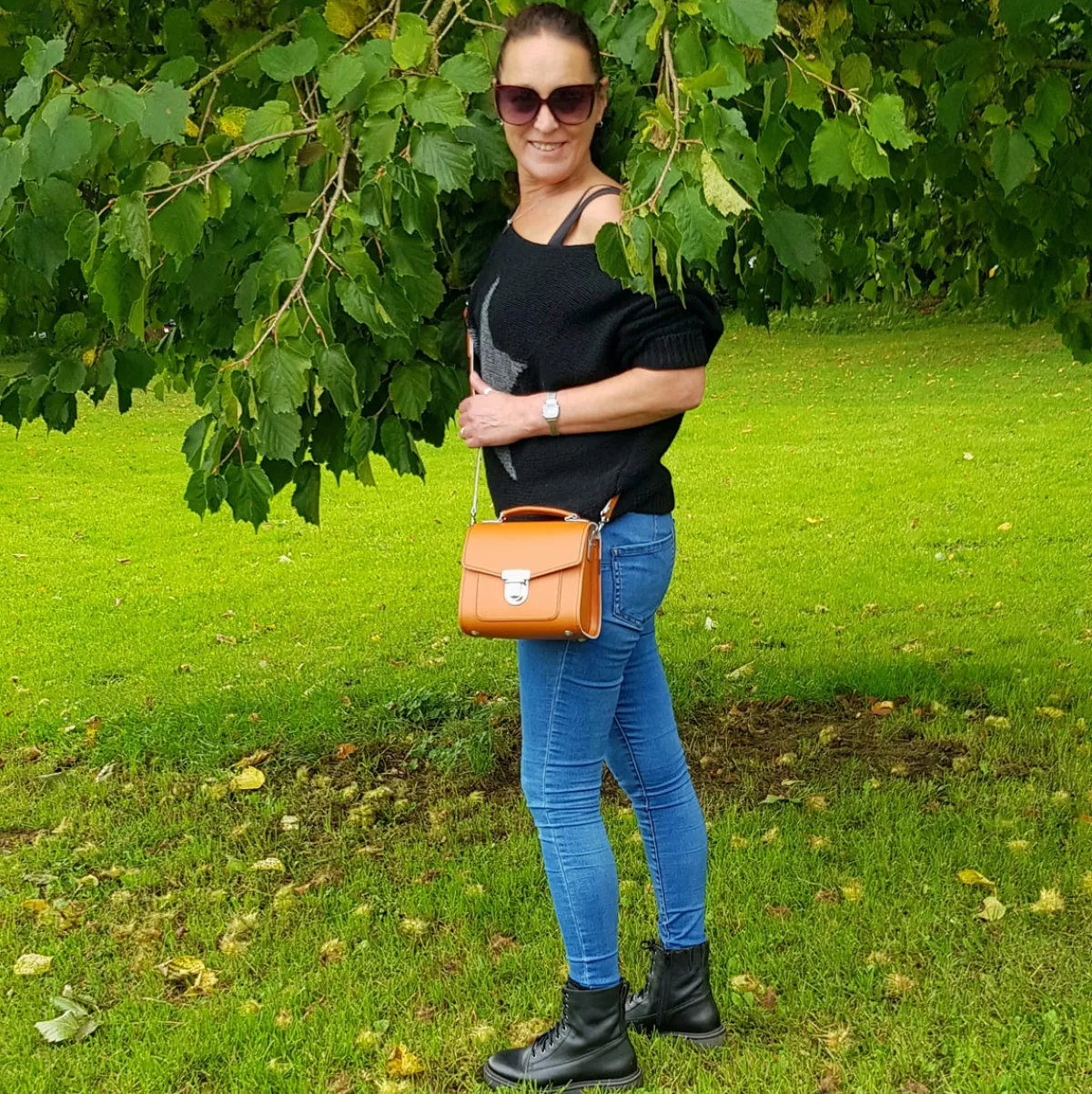 Zatchels Handmade Leather Sugarcube Handbag - Burnt Orange><noscript><img width=