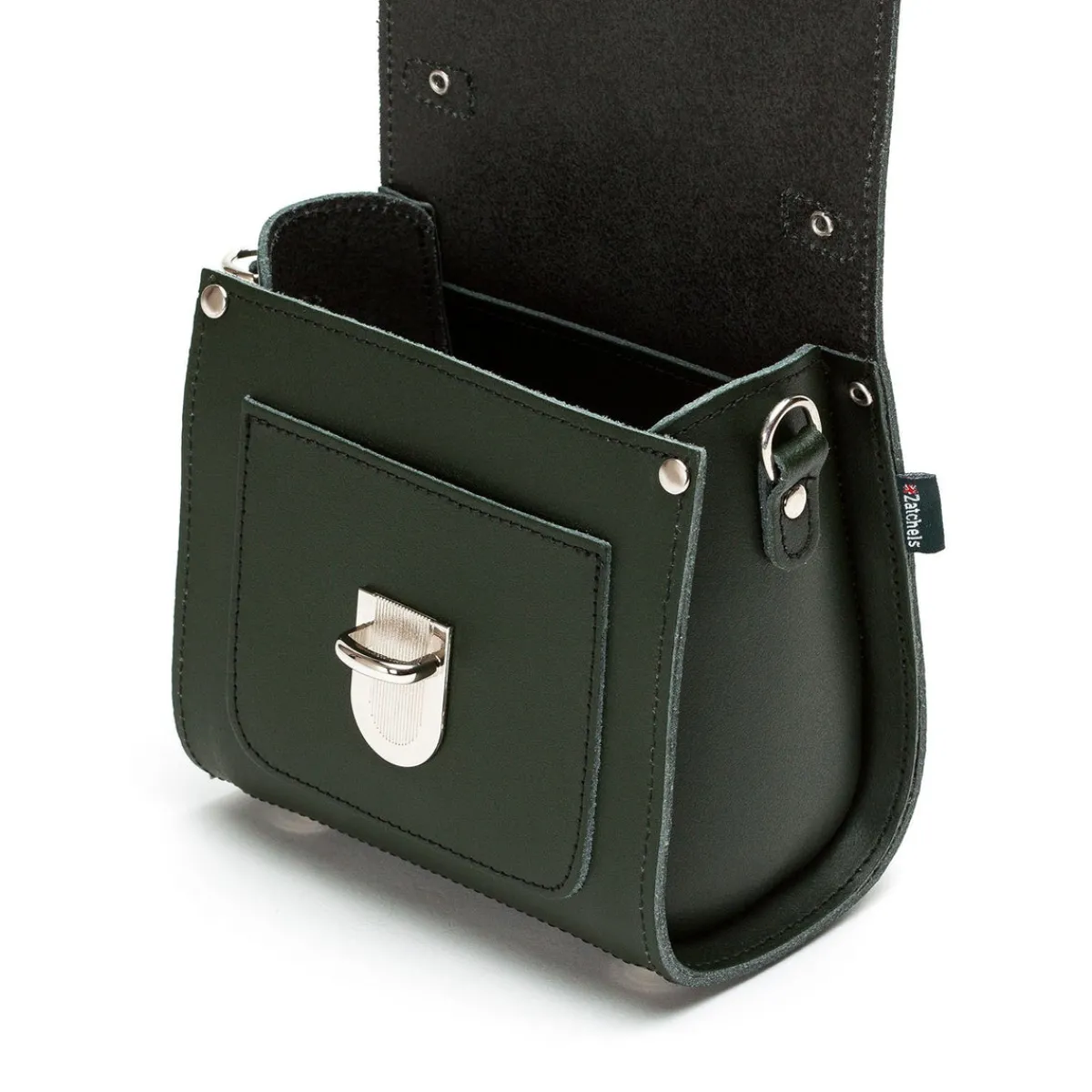 Zatchels Handmade Leather Sugarcube Handbag - Ivy Green><noscript><img width=