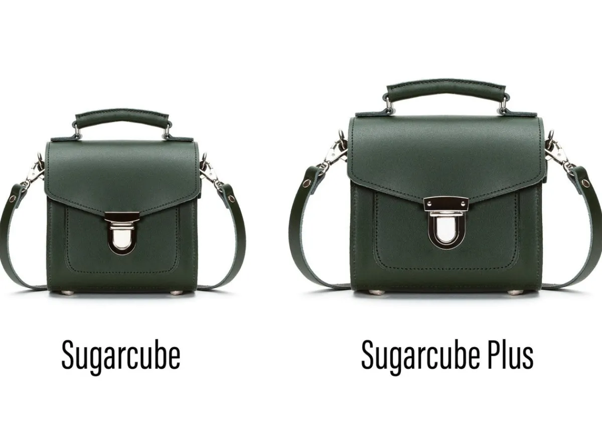 Zatchels Handmade Leather Sugarcube Handbag - Ivy Green><noscript><img width=