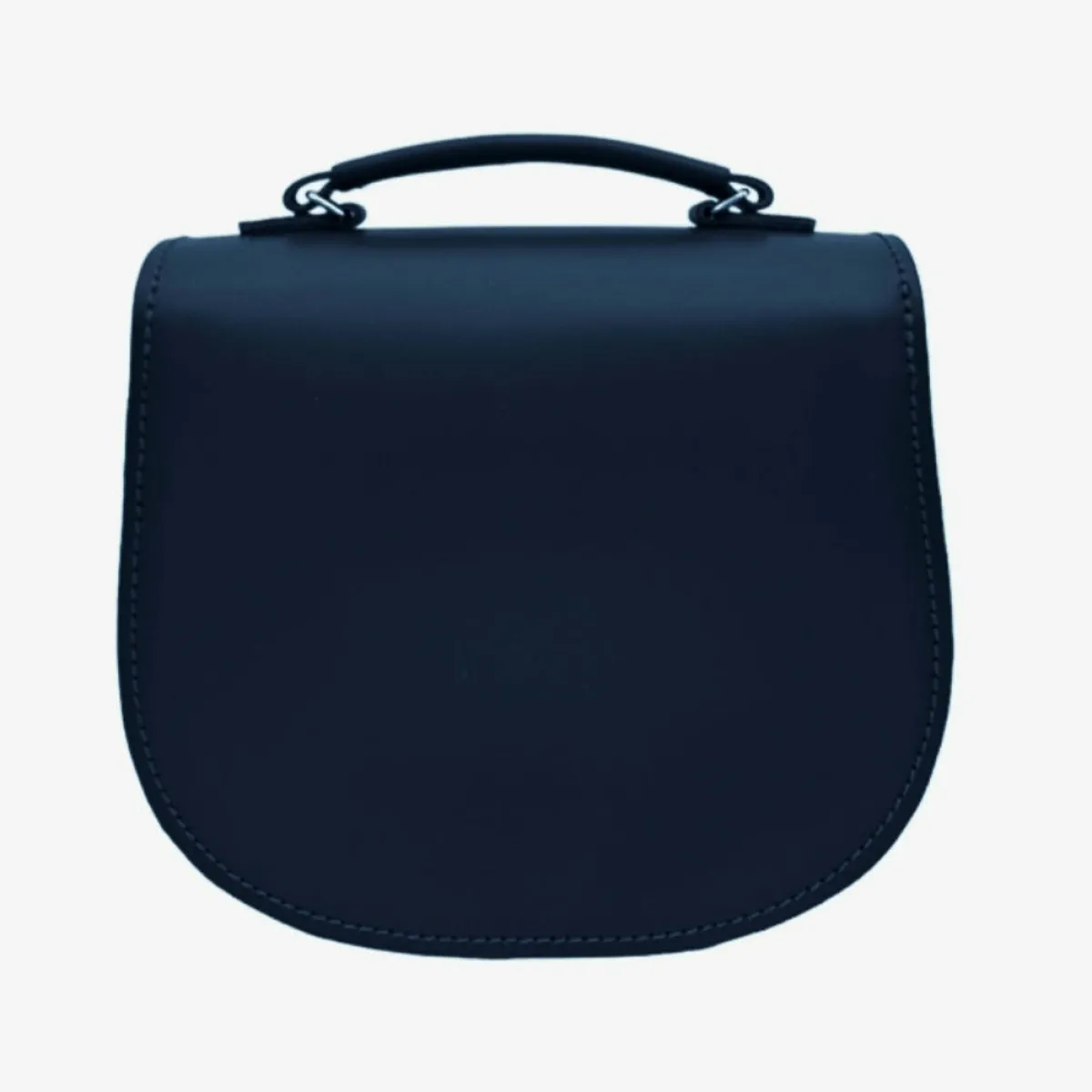 Zatchels Handmade Leather Twist Lock Saddle Bag - Navy><noscript><img width=
