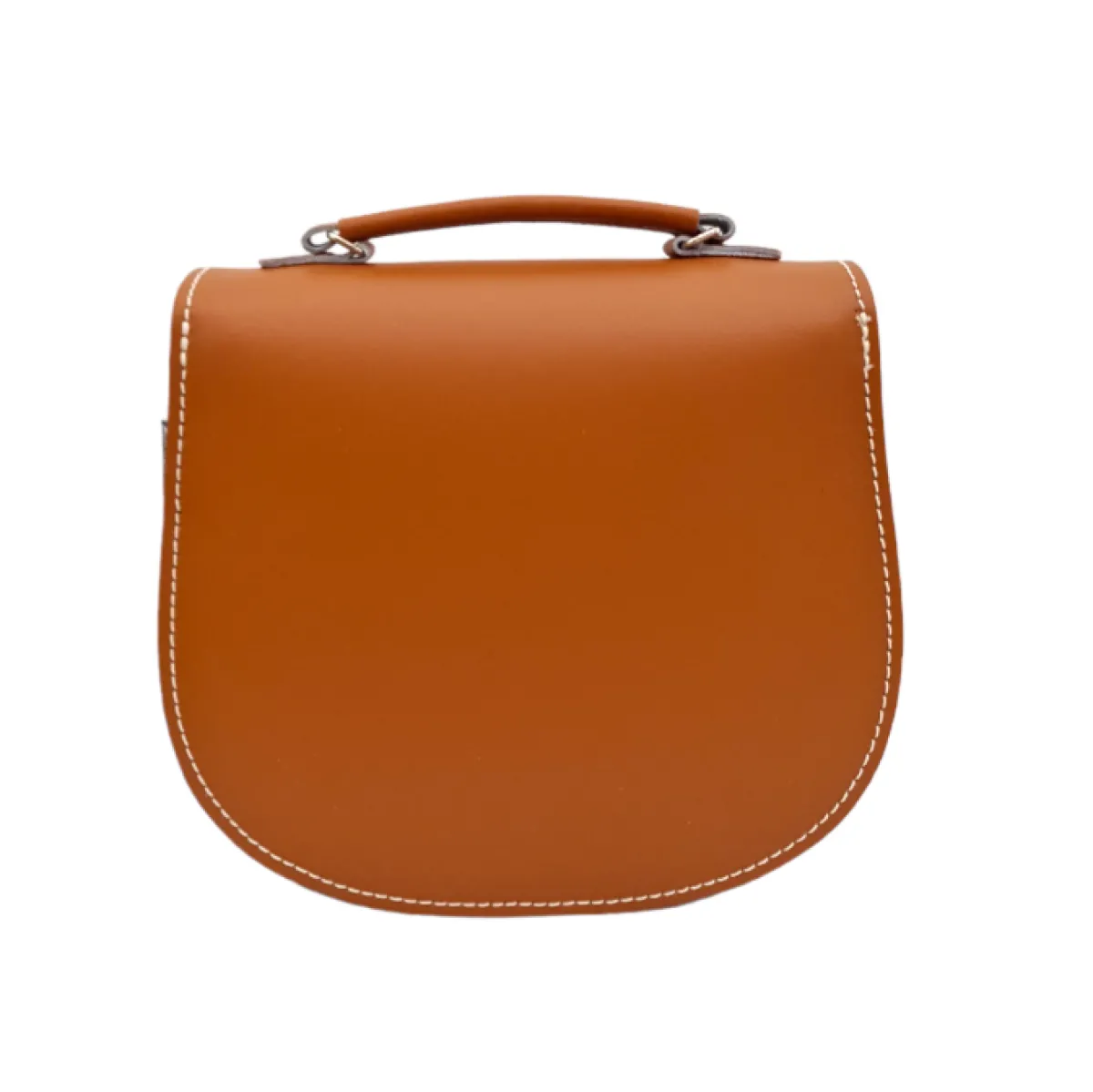 Zatchels Handmade Leather Twist Lock Saddle Bag - Burnt Orange><noscript><img width=