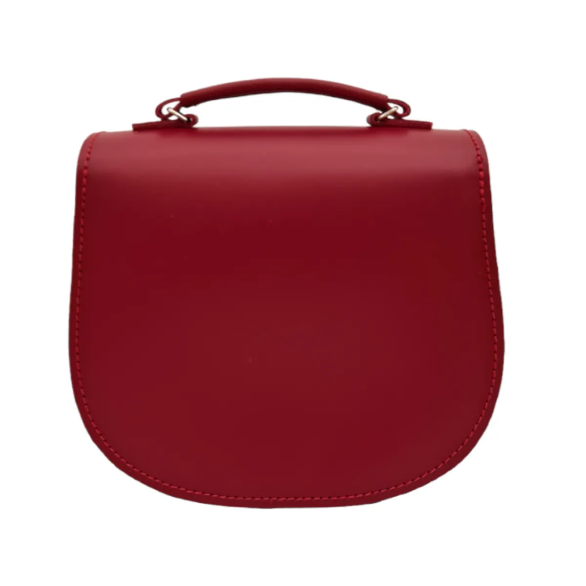 Zatchels Handmade Leather Twist Lock Saddle Bag - Red><noscript><img width=