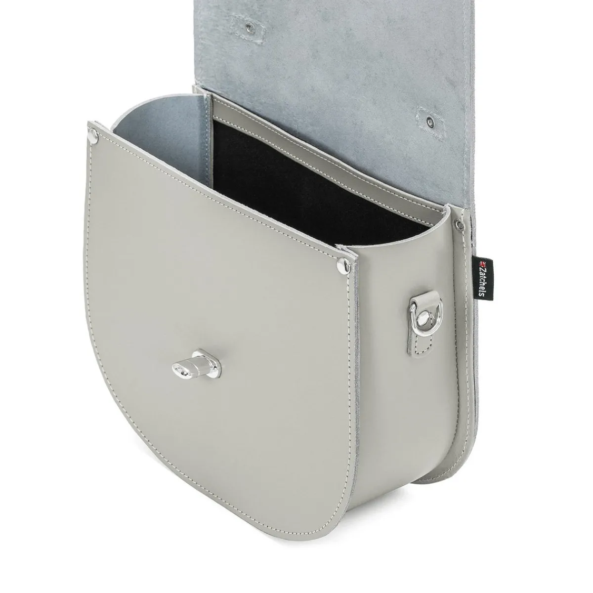 Zatchels Handmade Leather Twist Lock Saddle Bag - Ghost><noscript><img width=