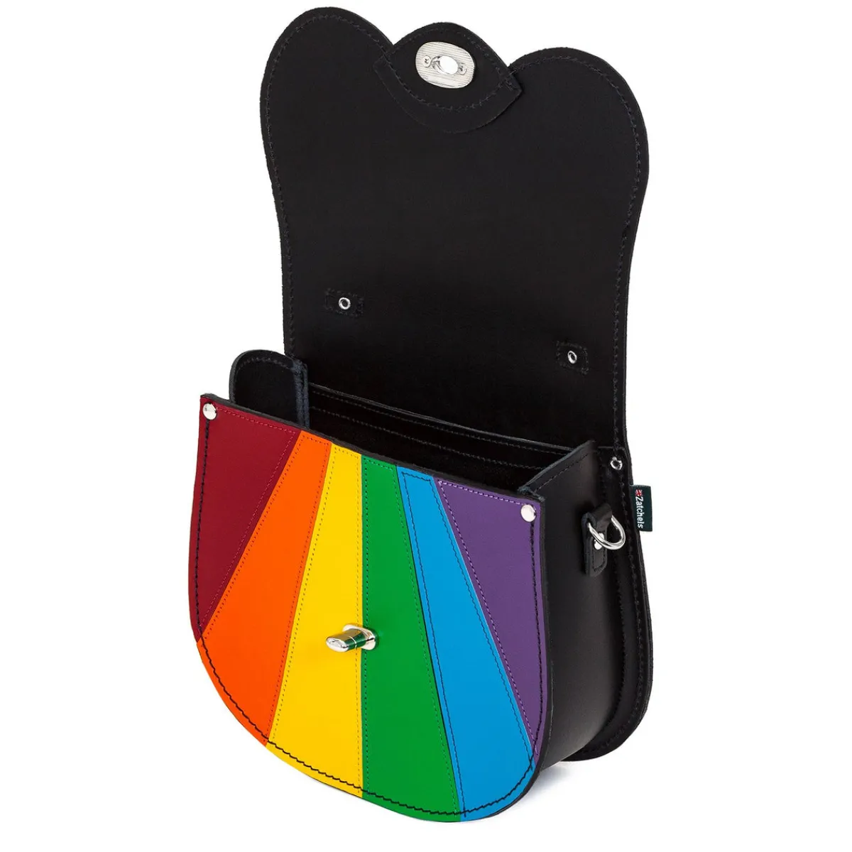 Zatchels Handmade Leather Twist Lock Saddle Bag - Pride><noscript><img width=