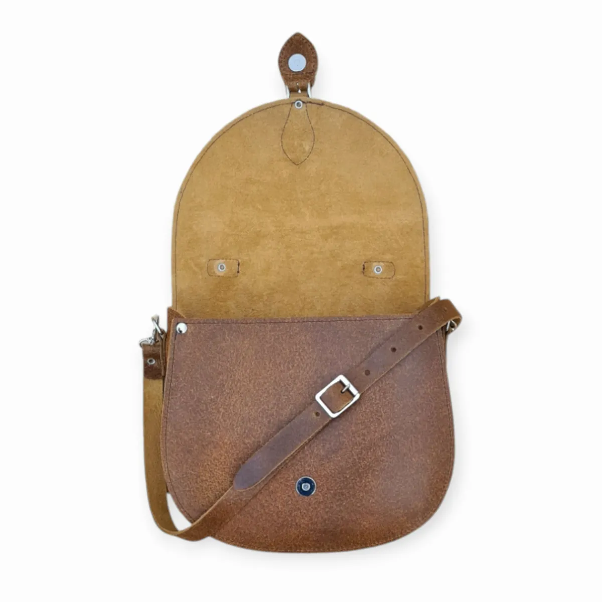 Zatchels Handmade Tannery Leather Saddle Bag - Tan>Women Saddle Bags|Women's Tannery Collection