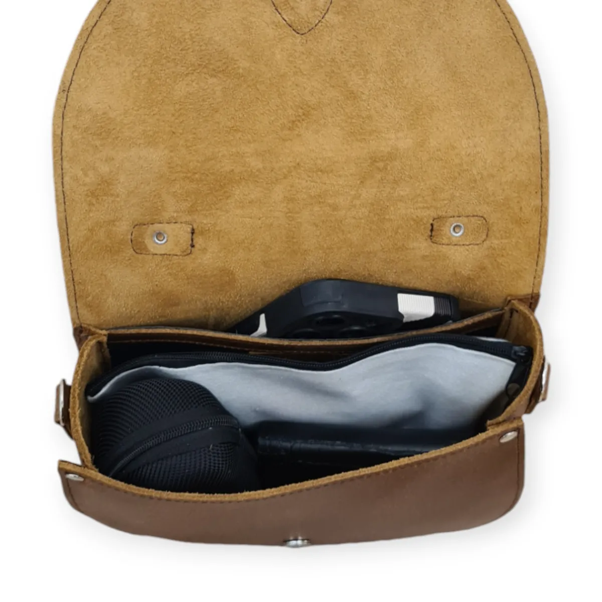 Zatchels Handmade Tannery Leather Saddle Bag - Tan><noscript><img width=