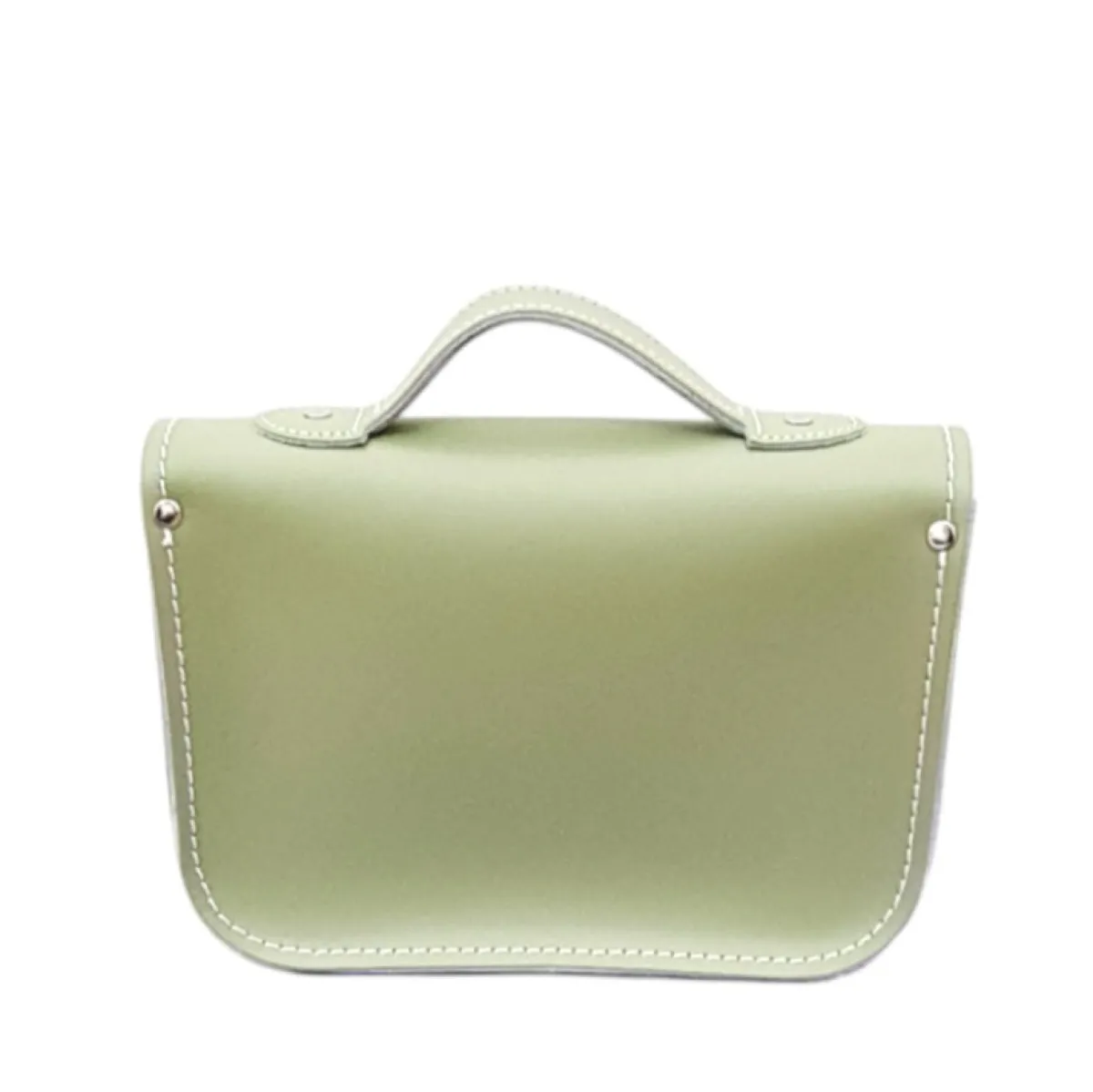 Zatchels Leather Midi Satchel - Sage Green><noscript><img width=