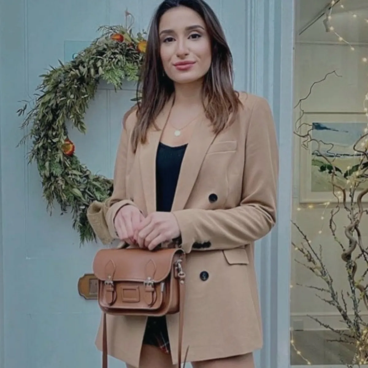 Zatchels Leather Midi Satchel - Chestnut><noscript><img width=