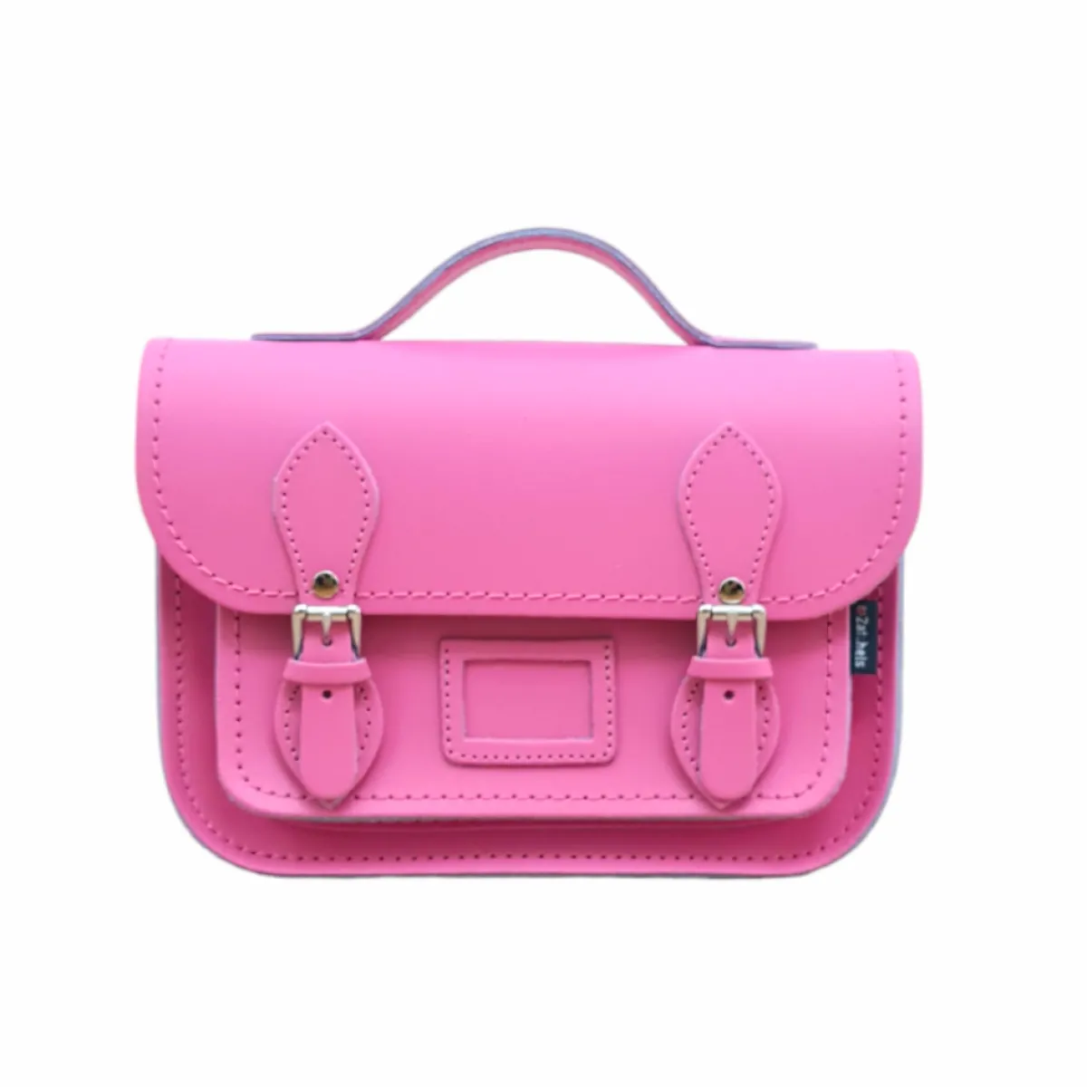 Zatchels Leather Midi Satchel - Hot Fuchsia Pink>Women Small Satchels|Midi Satchels