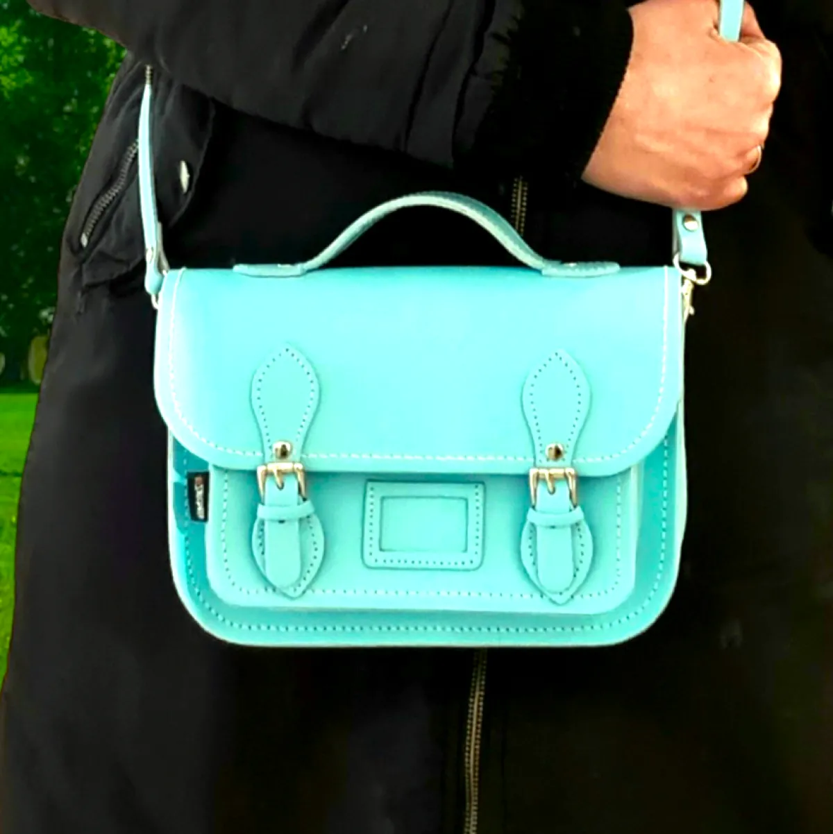 Zatchels Leather Midi Satchel - Limpet - Shell Blue><noscript><img width=