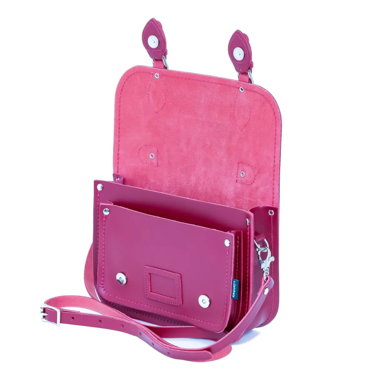 Zatchels Leather Midi Satchel - Magenta><noscript><img width=