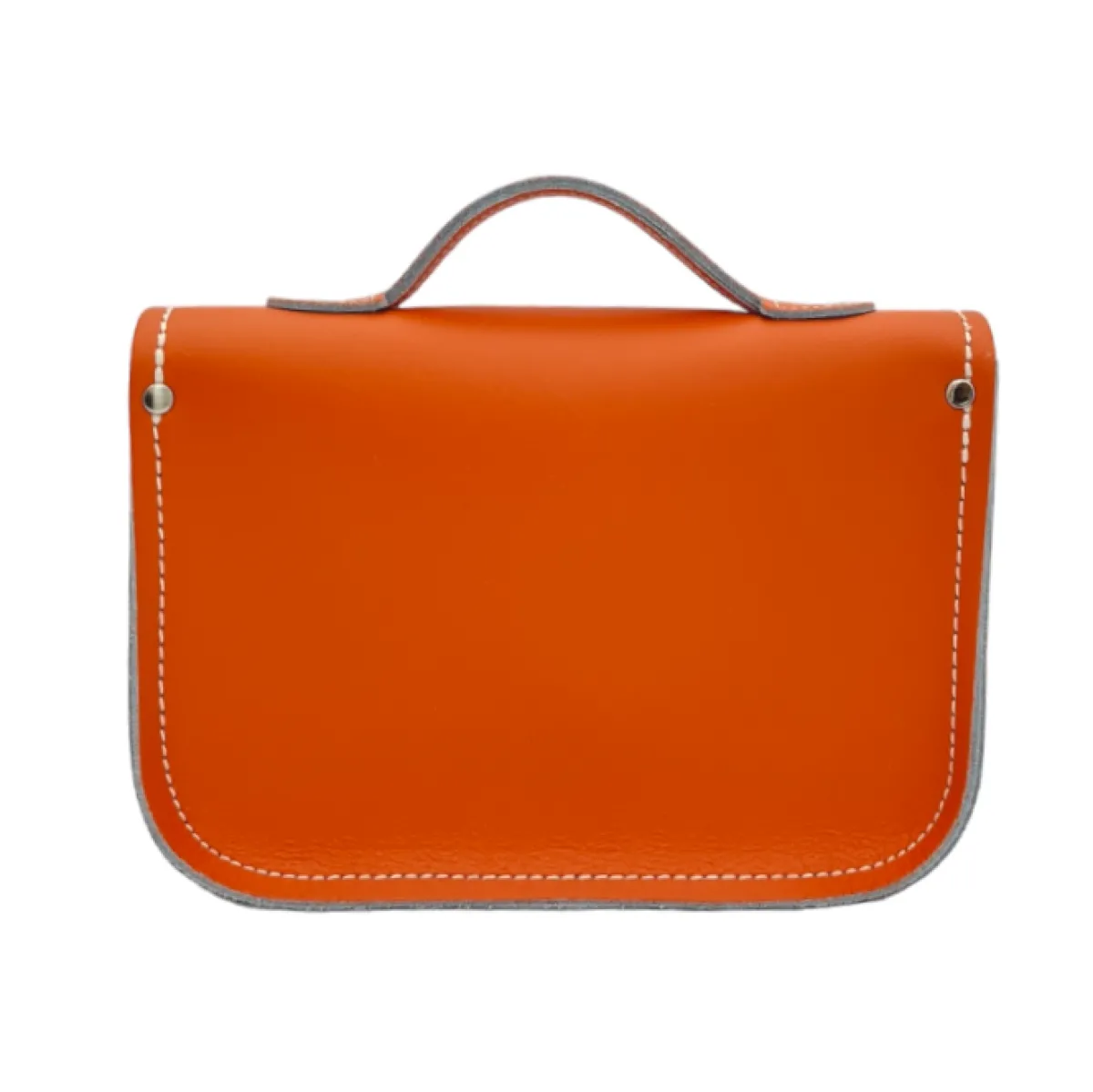 Zatchels Leather Midi Satchel - Orange><noscript><img width=