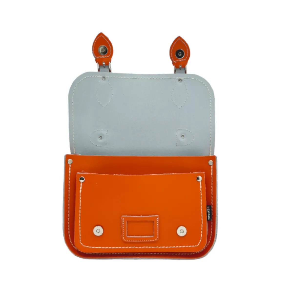 Zatchels Leather Midi Satchel - Orange><noscript><img width=