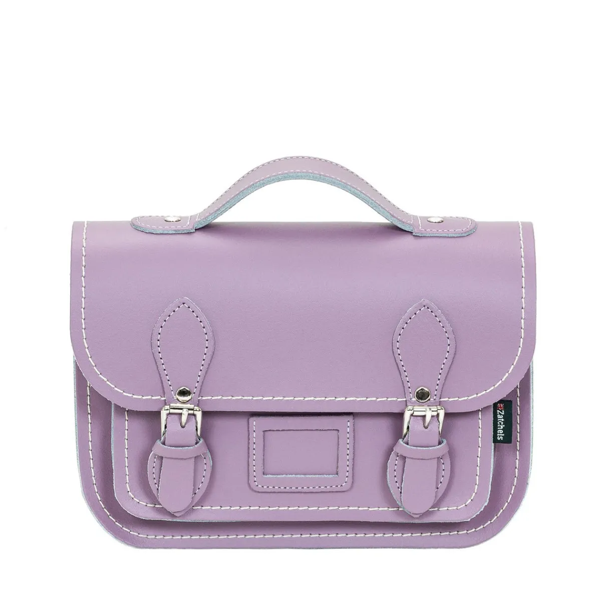 Zatchels Leather Midi Satchel - Pastel Violet>Women Small Satchels|Midi Satchels
