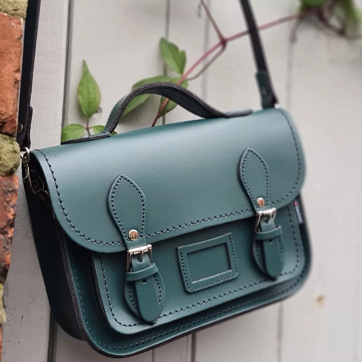 Zatchels Leather Midi Satchel - Pine><noscript><img width=