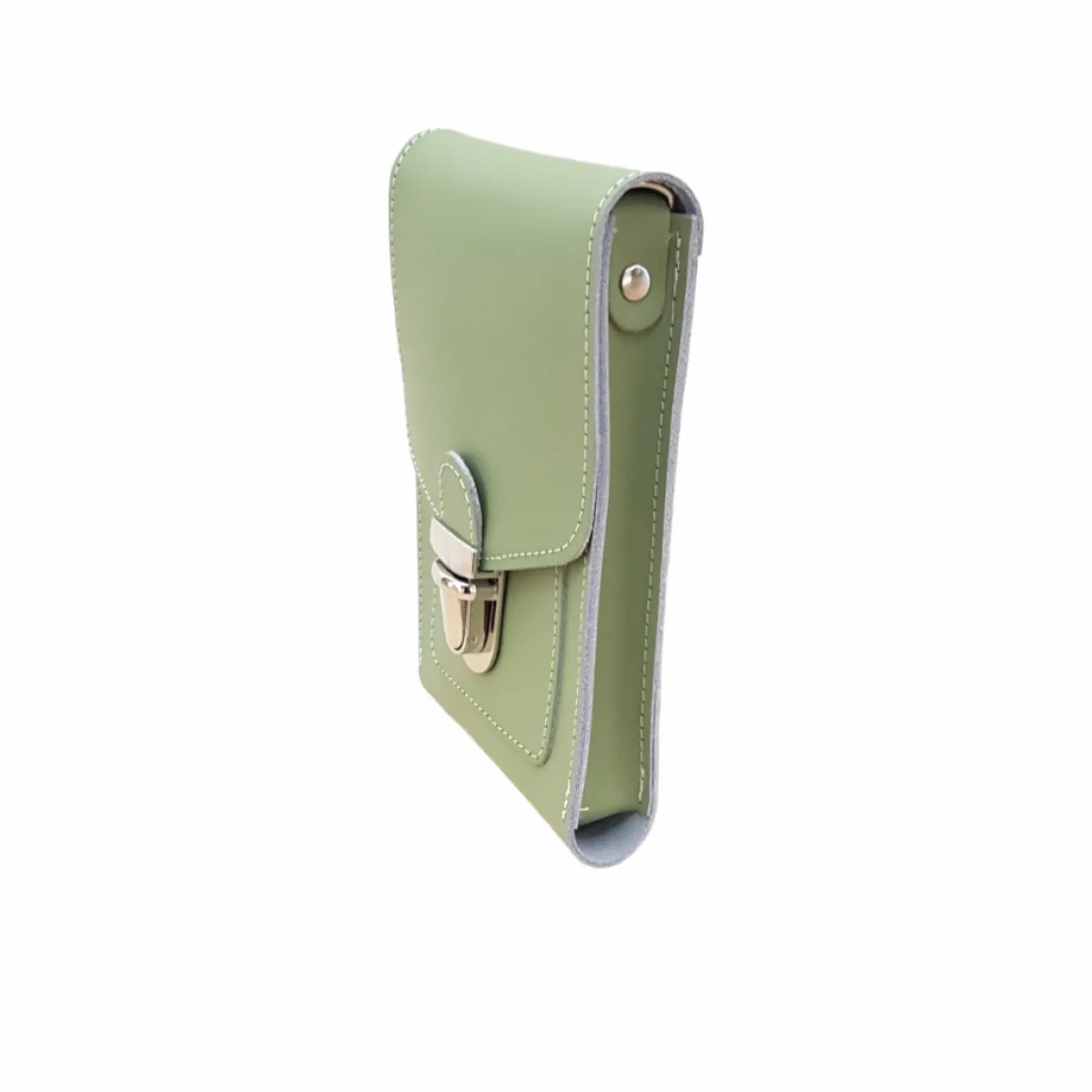 Zatchels Leather PushLock Crossbody Phone Case - Sage Green - In Stock & Ready to Ship><noscript><img width=