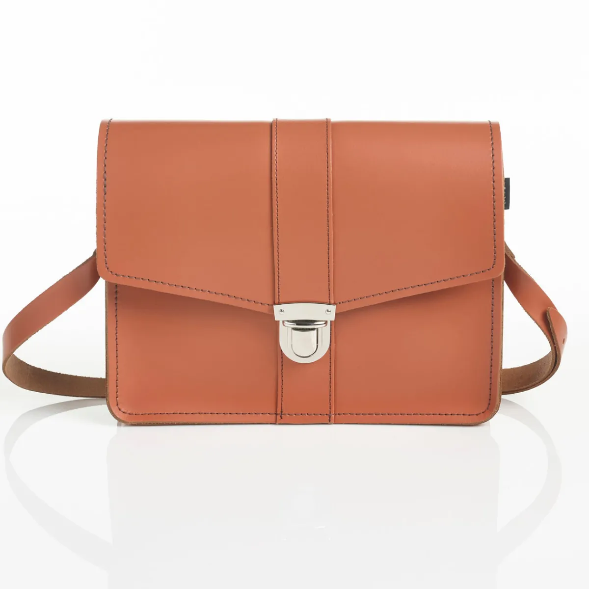 Zatchels Leather Shoulder Bag - Burnt Orange>Women Cross Body Bags