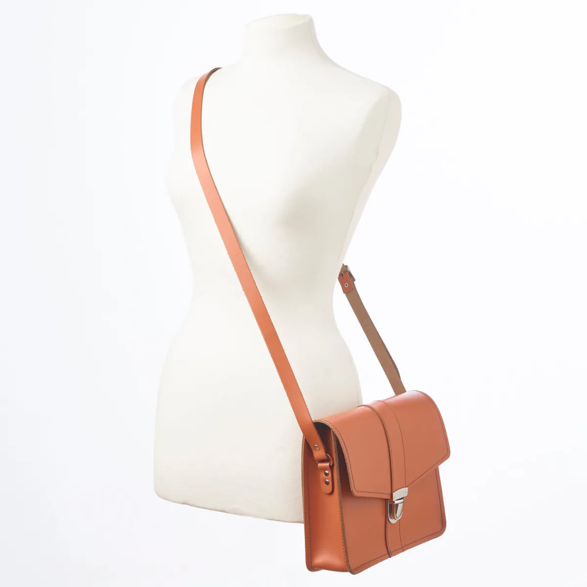 Zatchels Leather Shoulder Bag - Burnt Orange><noscript><img width=