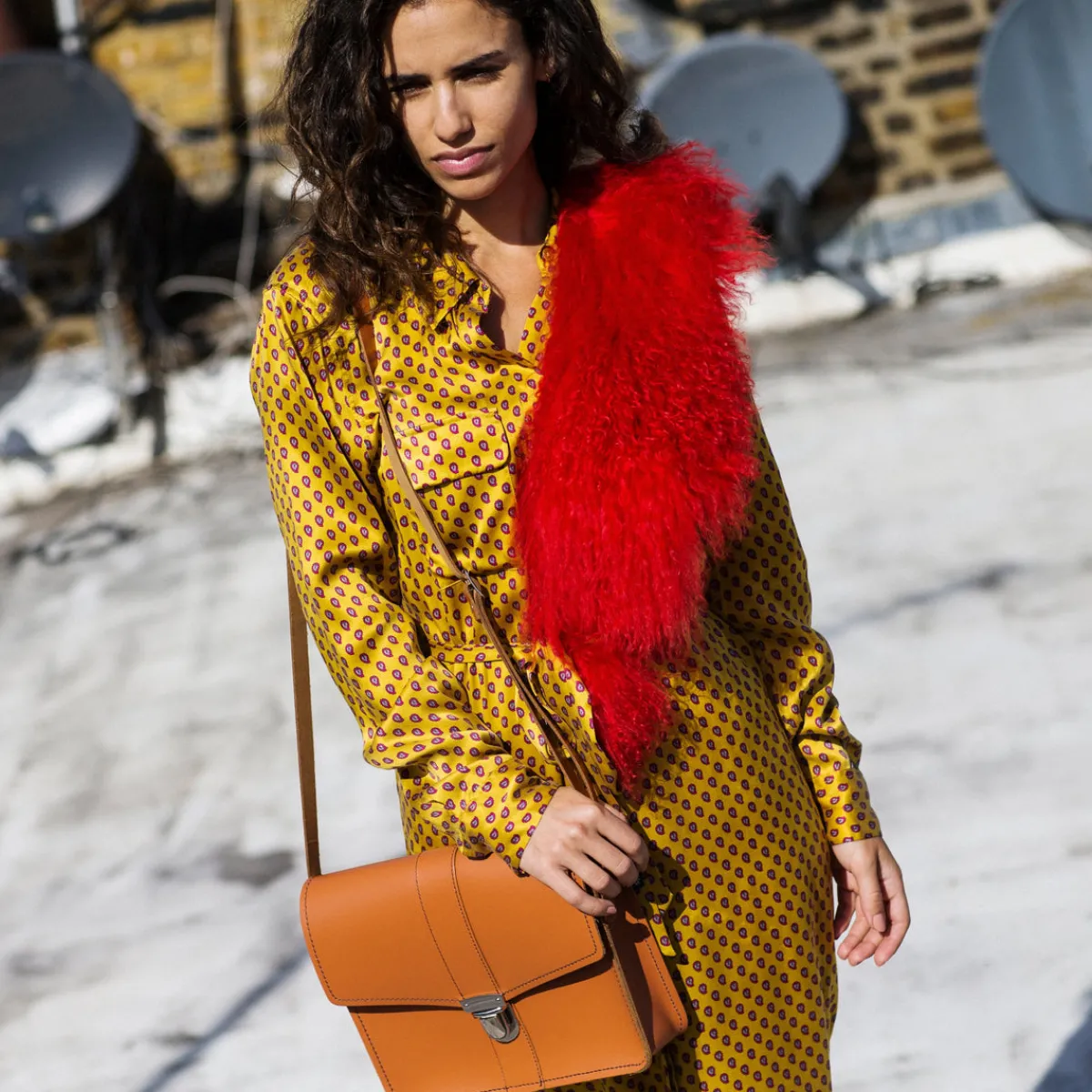 Zatchels Leather Shoulder Bag - Burnt Orange><noscript><img width=