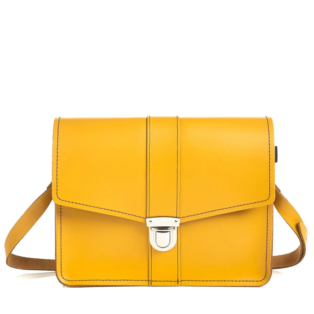 Zatchels Leather Shoulder Bag - Yellow Ochre>Women Cross Body Bags