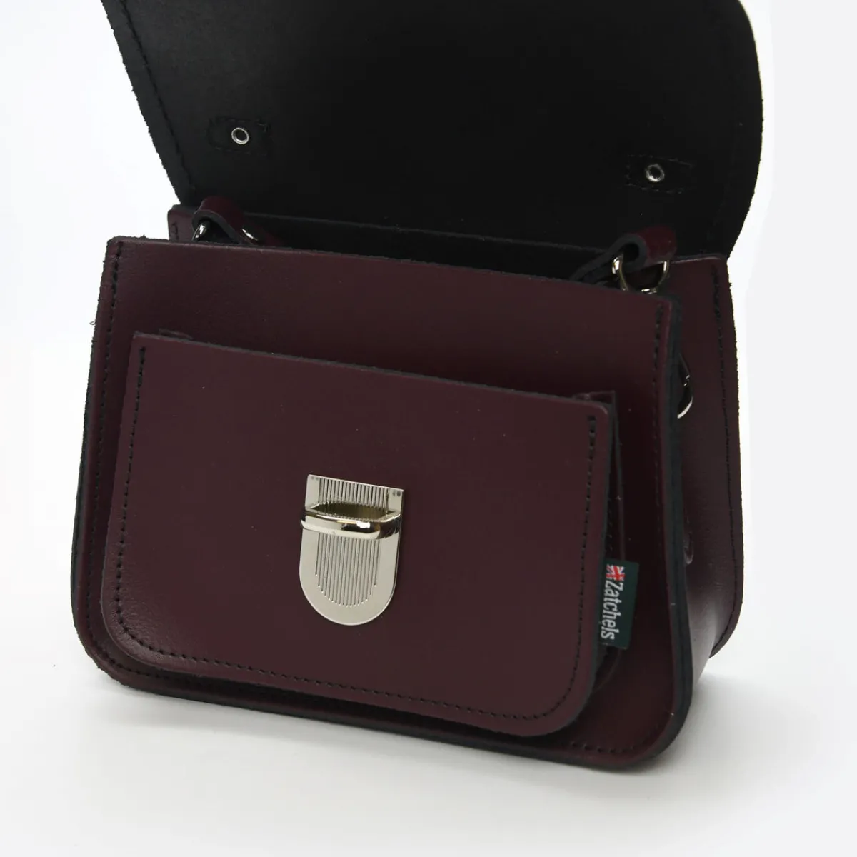 Zatchels Luna Handmade Leather Bag - Marsala Red><noscript><img width=