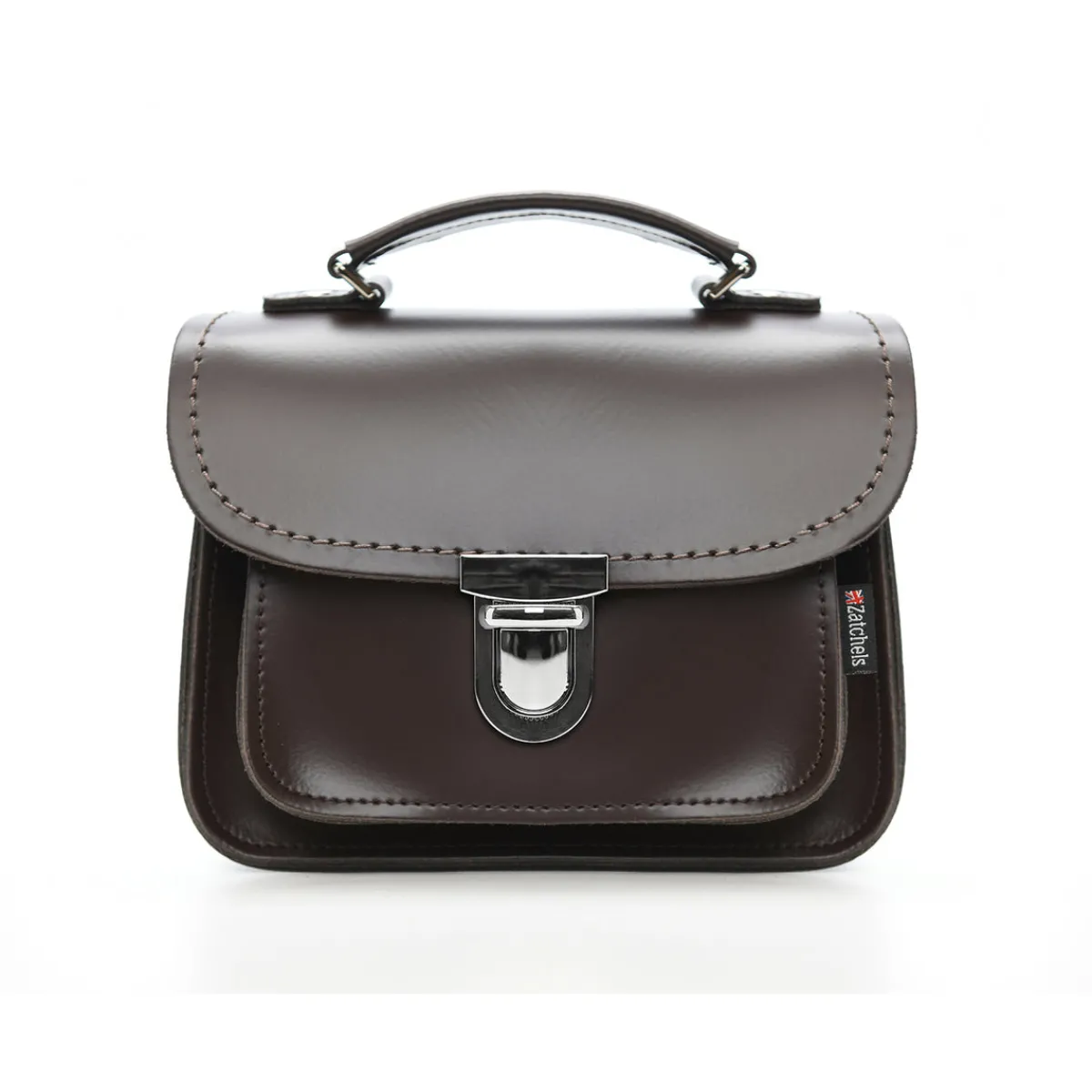 Zatchels Luna Handmade Leather Bag - Dark Brown>Women Small Satchels|Luna