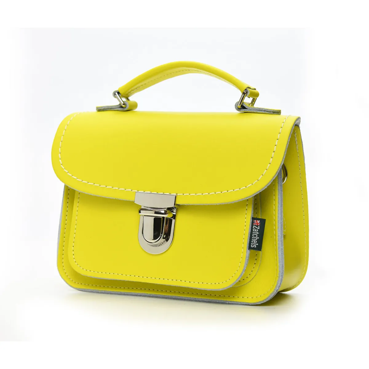 Zatchels Luna Handmade Leather Bag - Daffodil Yellow>Women Small Satchels|Luna