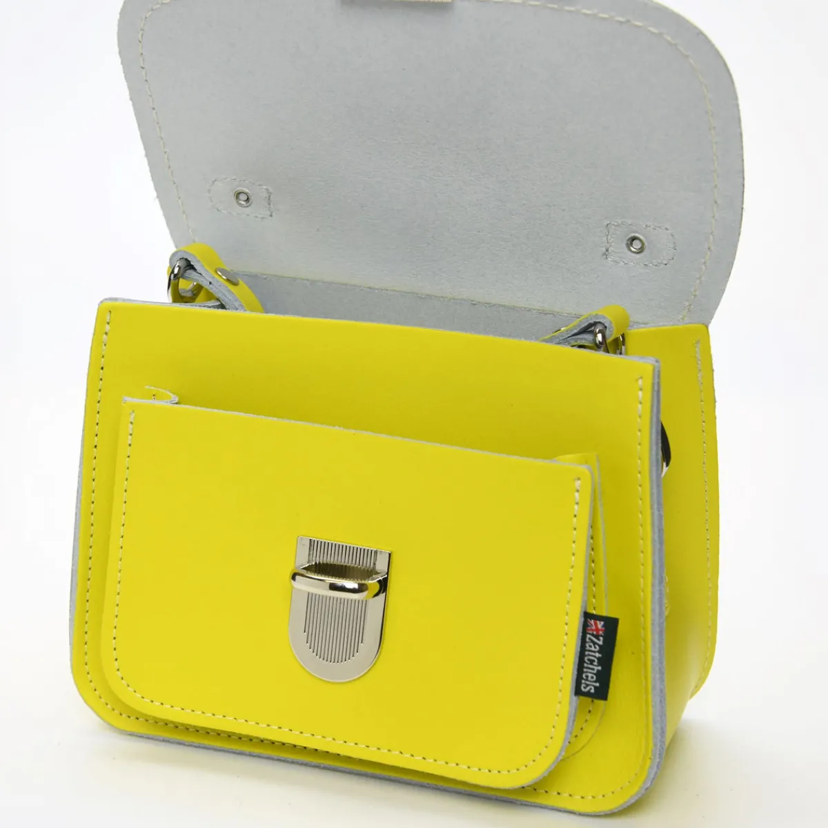 Zatchels Luna Handmade Leather Bag - Daffodil Yellow><noscript><img width=