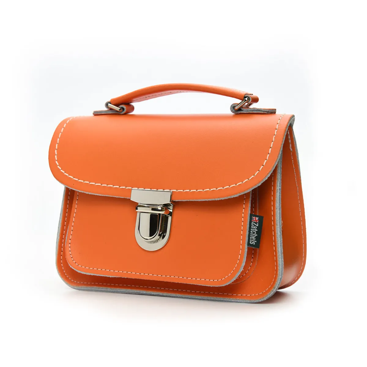 Zatchels Luna Handmade Leather Bag - Orange>Women Small Satchels|Luna