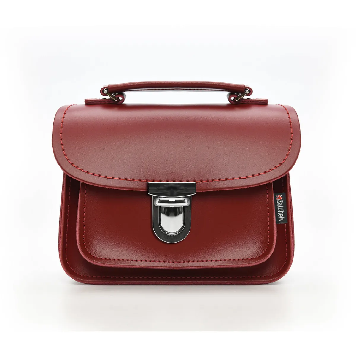 Zatchels Luna Handmade Leather Bag - Red>Women Small Satchels|Luna