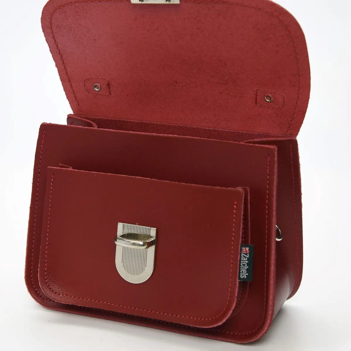 Zatchels Luna Handmade Leather Bag - Red><noscript><img width=
